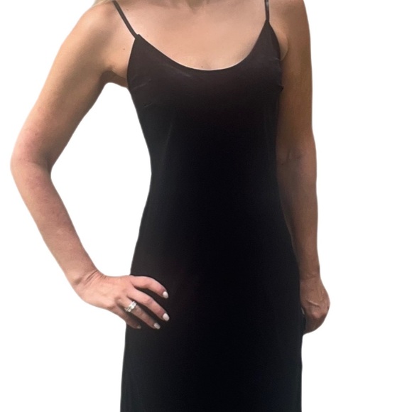 NWT! GAP Velvet Classic Midi Slip Dress size XS in black - Picture 4 of 10